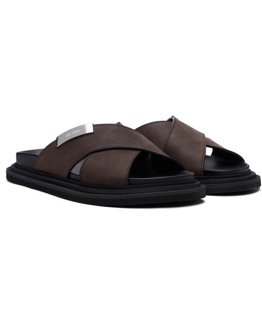 Moschino Black Calfskin Sandals for men