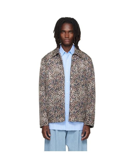 Dries Van Noten Blue Floral Jacket for men