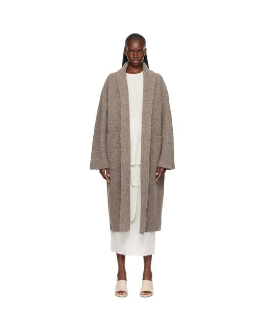 Lauren Manoogian Black Taupe Double Face Long Coat