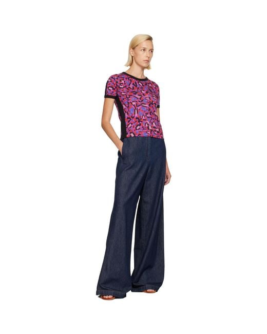 Dries Van Noten Blue Wide Leg Denim Jeans