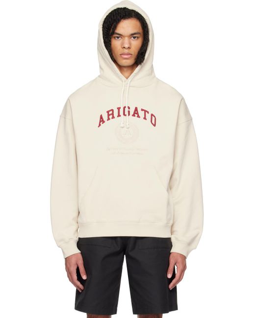 Pull à capuche blanc cassé à logo de style collégial Axel Arigato pour homme en coloris Natural