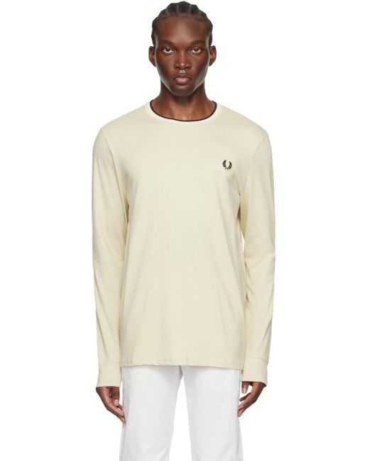 Fred Perry Natural Twin Tipped Long Sleeve T-Shirt for men
