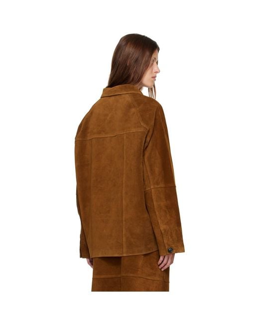 Studio Nicholson Brown Tan Bowe Suede Jacket