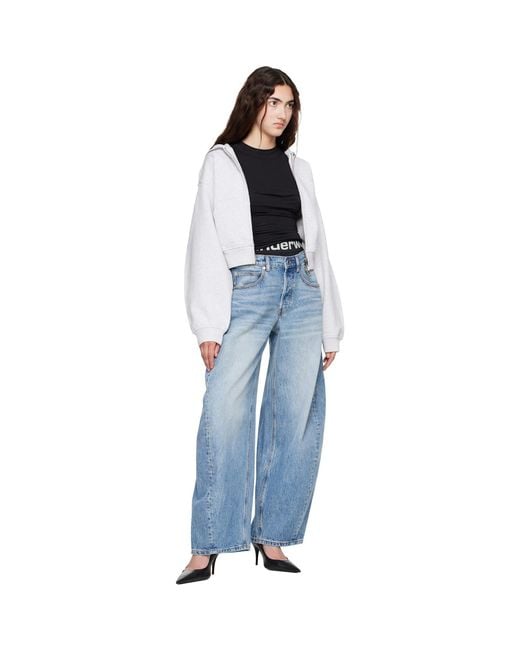 Alexander Wang White Crystal Fitted Long Sleeve Zip Up Hoodie