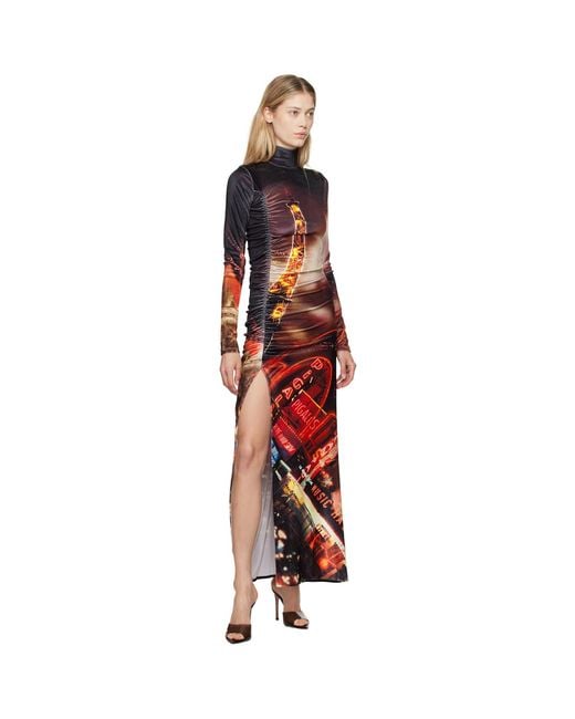 Jean Paul Gaultier Red Turtle Neck Mesh Dress Pigalle