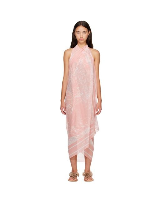 Balmain Pink Printed Silk Cover-Up