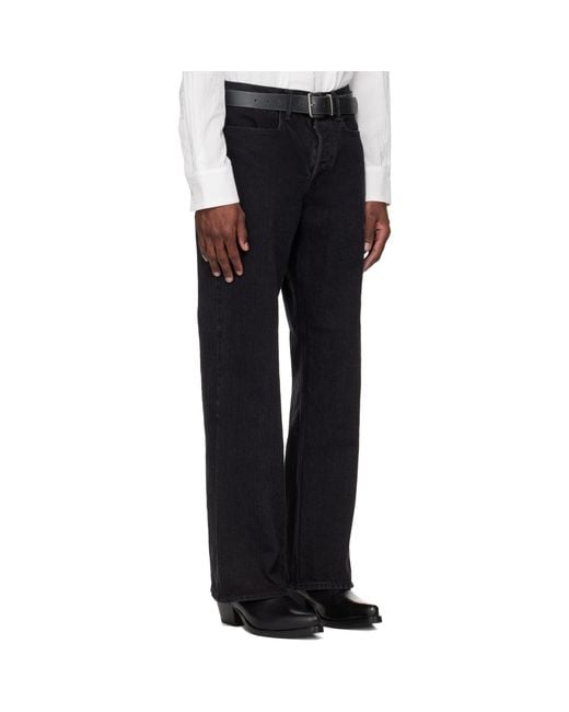 Sir Black Bootcut Washed Jeans for men