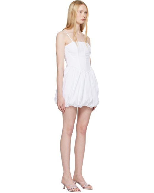 Robe Courte Blanche En Popeline À Ourlet Bouffant Fleur du Mal en coloris Black