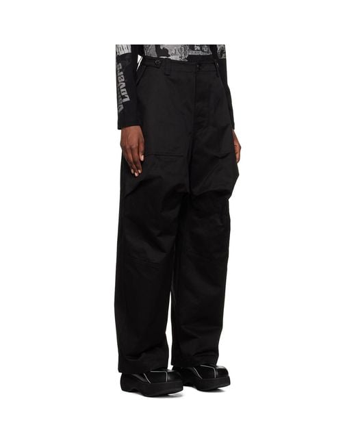 we11done Black Paneled Trousers
