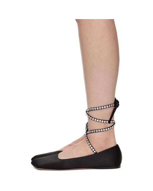 AMINA MUADDI Brown Ane Lace Up Ballerina Flats