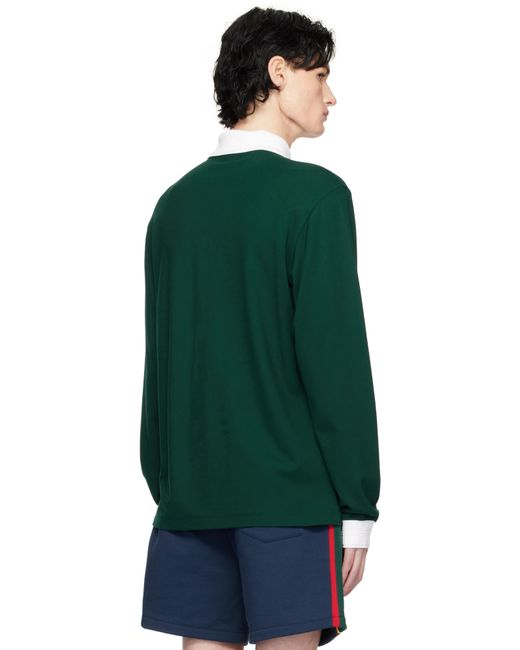 メンズ Casablanca グリーン 長袖ポロシャツ Green