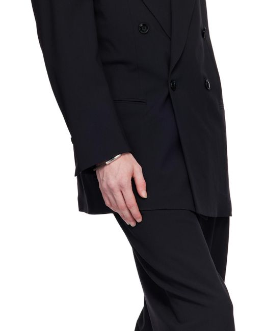 Bracelet brun en cuir tressé Giorgio Armani pour homme en coloris Black