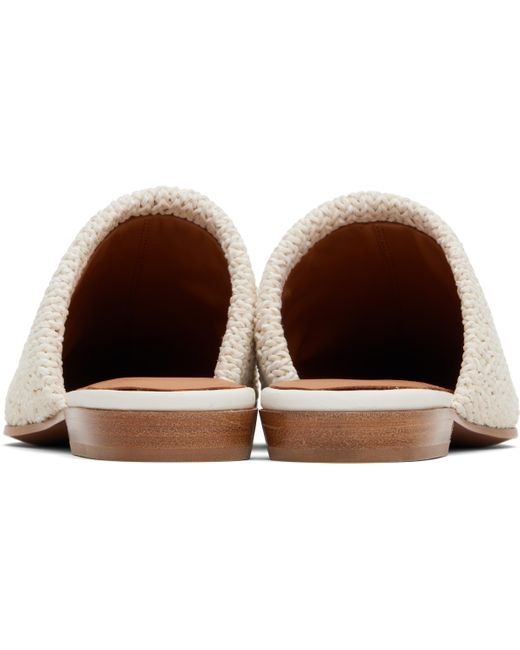 Alexander McQueen Black Off- Birdee Leather Knit Mules