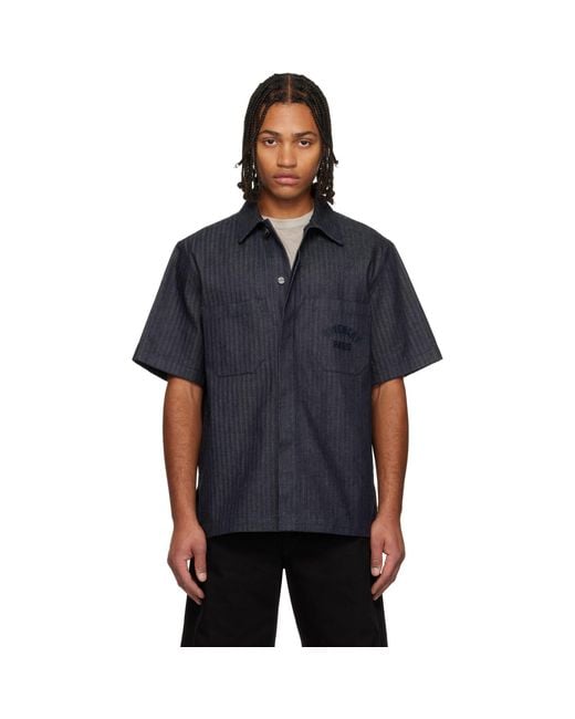 Givenchy Black Herringbone Denim Shirt for men