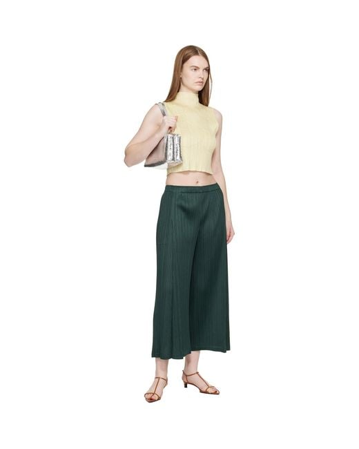 Pleats Please Issey Miyake Green Monthly Colors December Trousers