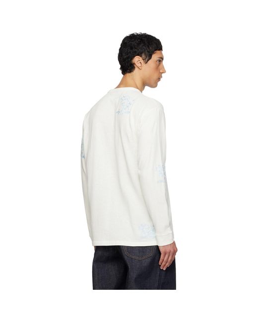 KENZO White Paris Cartoon Outlined' Relax Long Sleeve T-Shirt for men