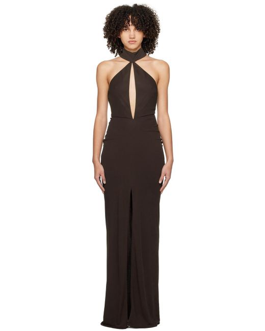 Tom Ford Black Brown Sable Maxi Dress