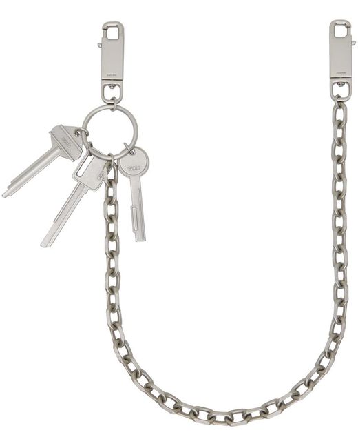 Porte-clés argenté à chaine et à breloques C2H4 pour homme en coloris Metallic