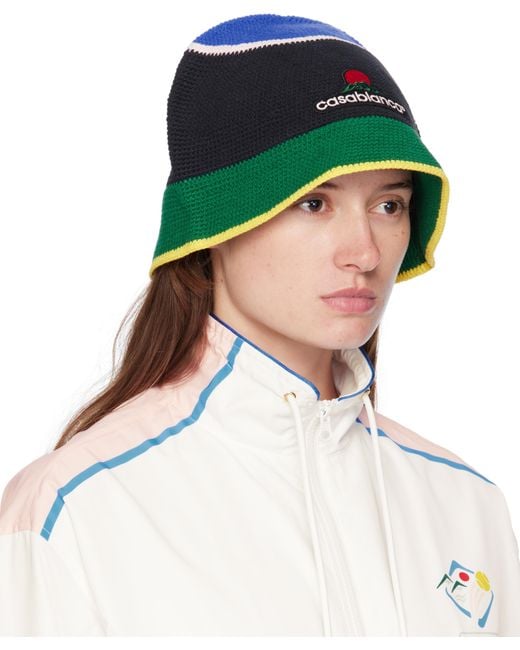 Casablanca マルチカラー クロシェ バケットハット Green