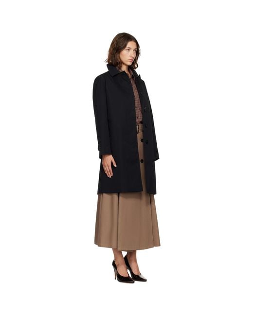 Burberry Black Cotton Gabardine Trench Coat