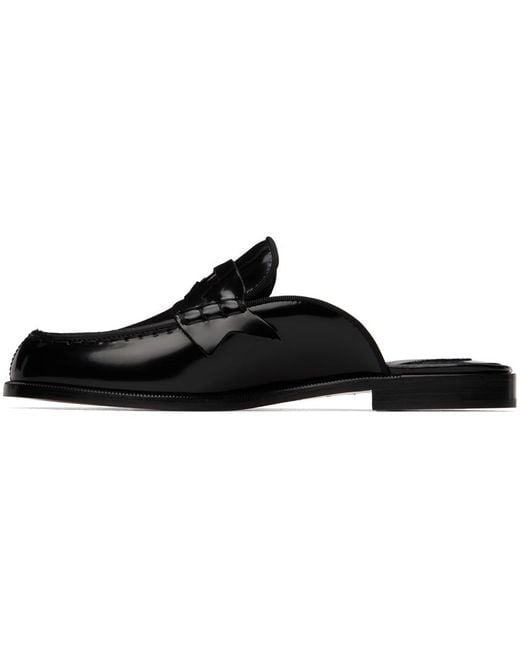 Christian Louboutin Black Penny Mule Loafers