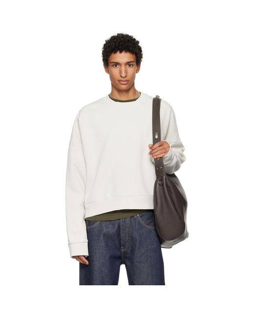 Entire studios White Off- Box Crew Sweatshirt for men