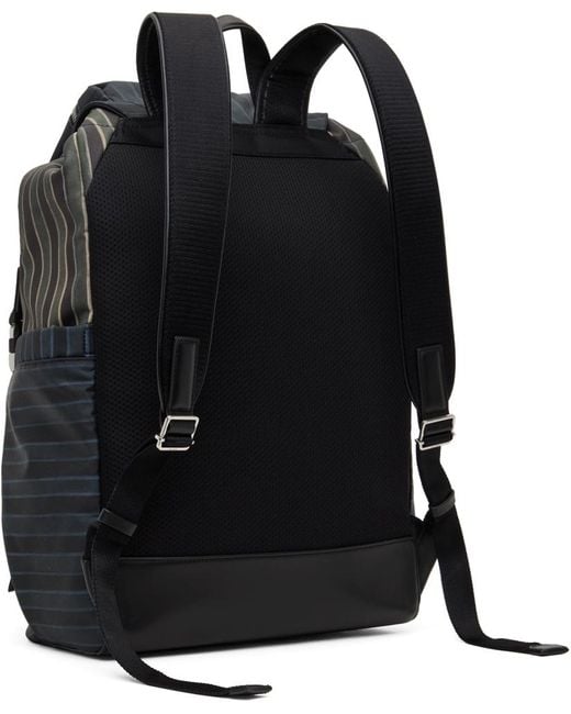 Paul Smith Black Multicolor Check Backpack for men