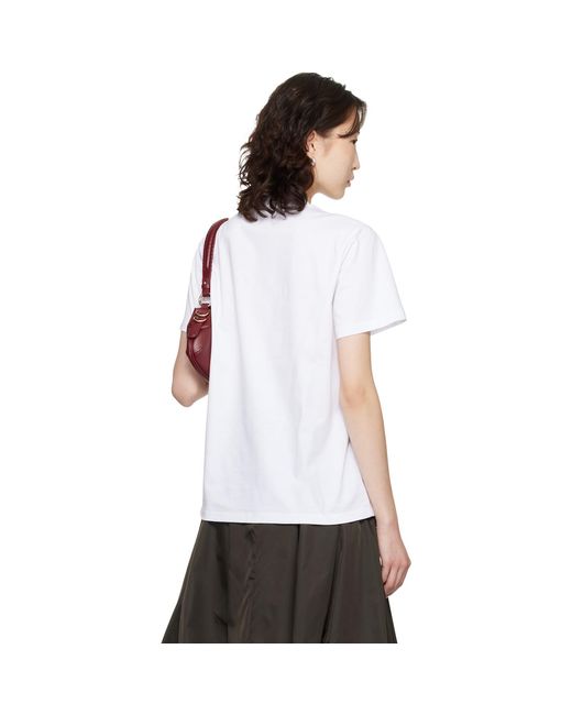 Ganni White Basic Jersey Leopard Relaxed T-Shirt