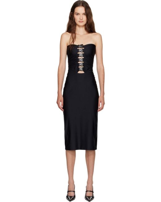 Coperni Black Multi Buckle Midi Dress