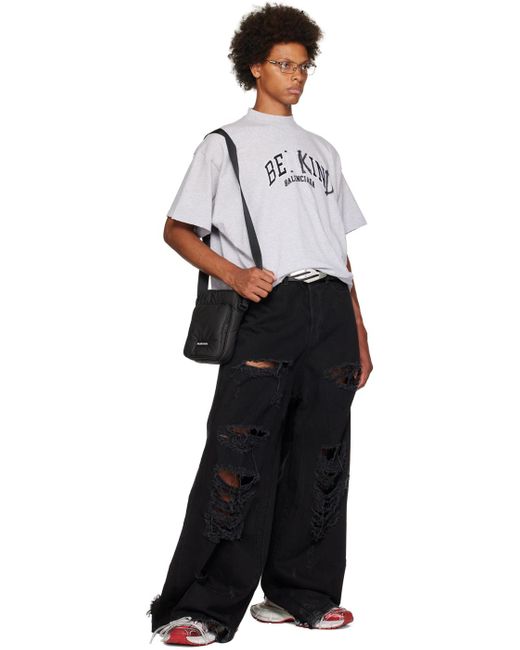 Balenciaga Black Explorer Crossbody Bag for men