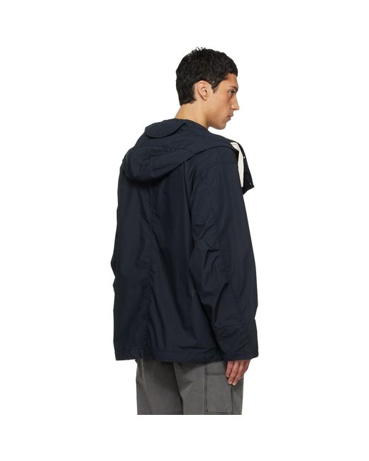 Nanamica Blue Hooded Deck Jacket for men