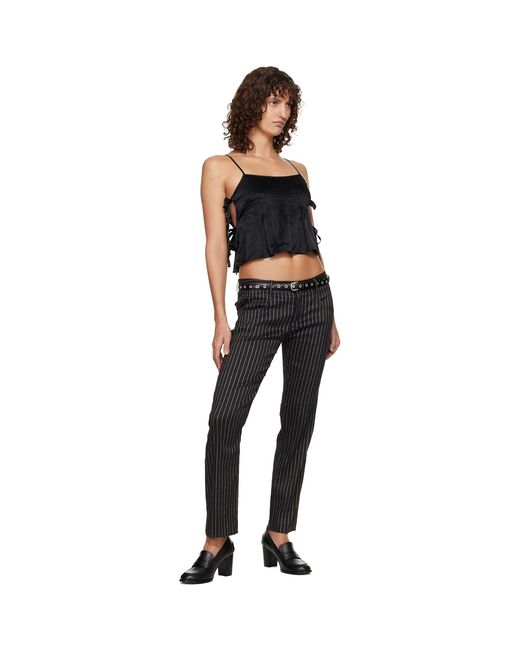 R13 Black Square Neck Tie Camisole