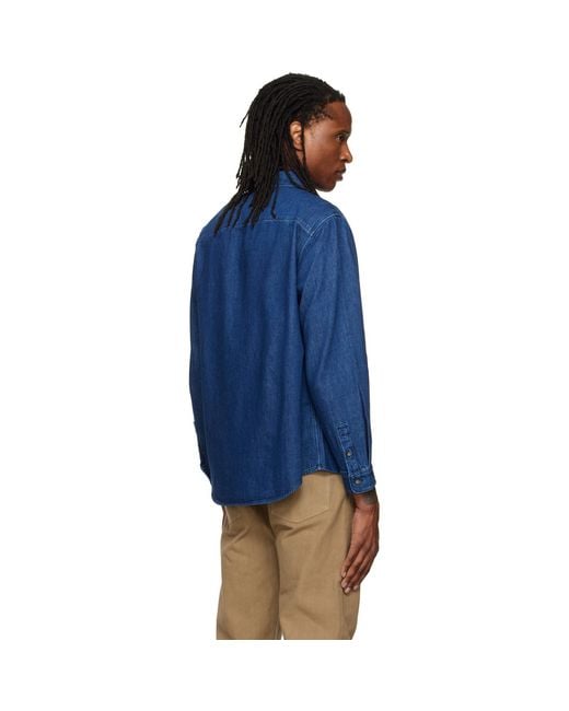 A.P.C. Blue Lightweight Denim Shirt for men
