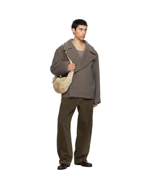Lemaire Metallic Croissant Filt Bag for men
