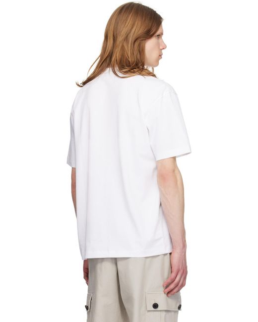 メンズ HUGO ホワイト ラインストーン Tシャツ White
