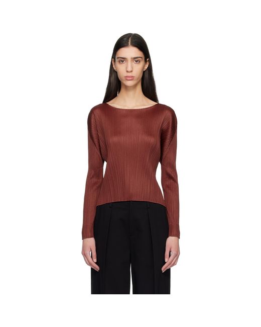 Pleats Please Issey Miyake Red Burgundy Monthly Colors October Top