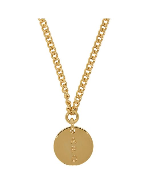 A.P.C. Gold Casey Necklace in Metallic for Men - Lyst