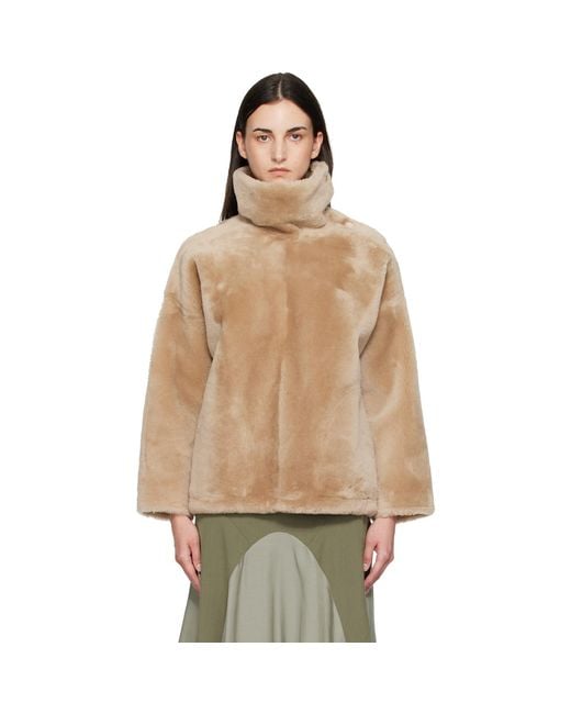 Yves Salomon Natural Lambskin Shearling Jacket