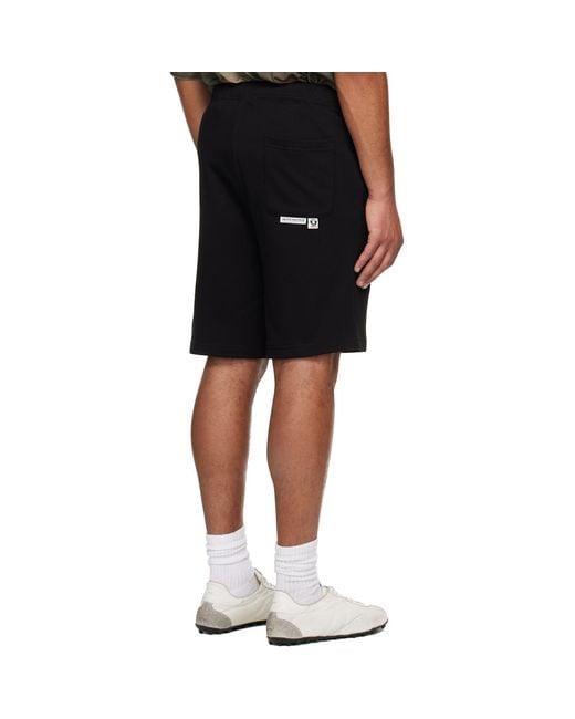 Aape By A Bathing Ape Black 'Aapenow' Moonface Logo Sweat Shorts for men
