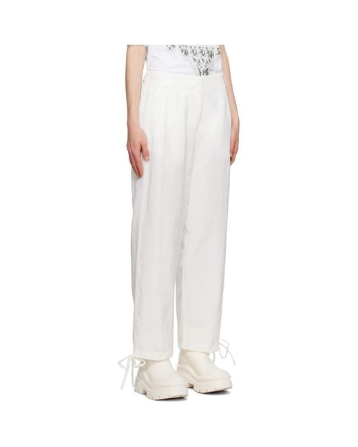 MSGM White Drawstring Trousers