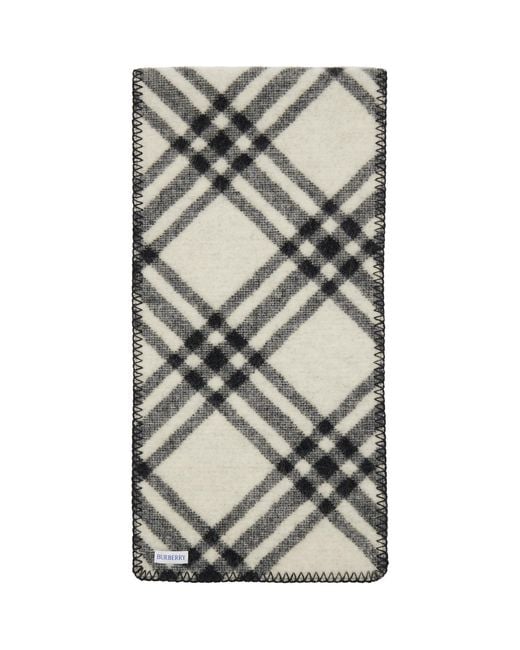 Burberry Black Check Wool Scarf