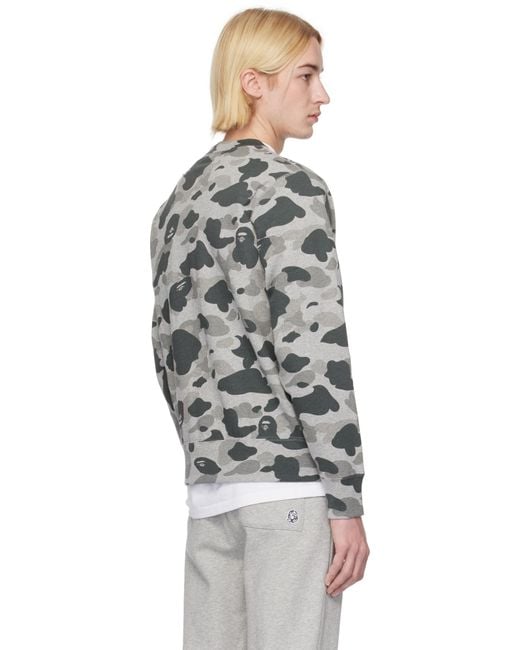 A Bathing Ape Black Camo Ape Head One Point Crewneck Sweatshirt for men