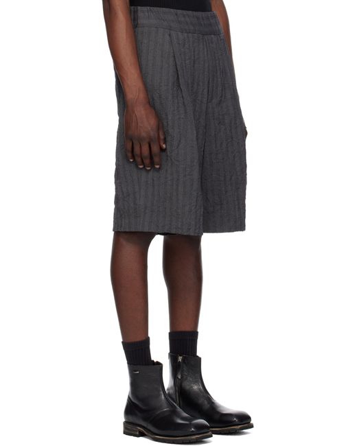 メンズ Dries Van Noten ネイビー タック バミューダショーツ Black