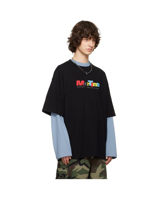 Martine Rose Black S/S Oversized T-Shirt for men