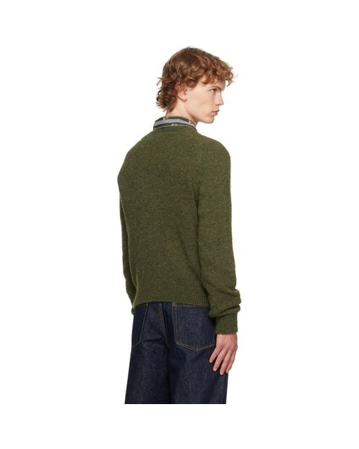 Dries Van Noten Green Alpaca Sweater for men