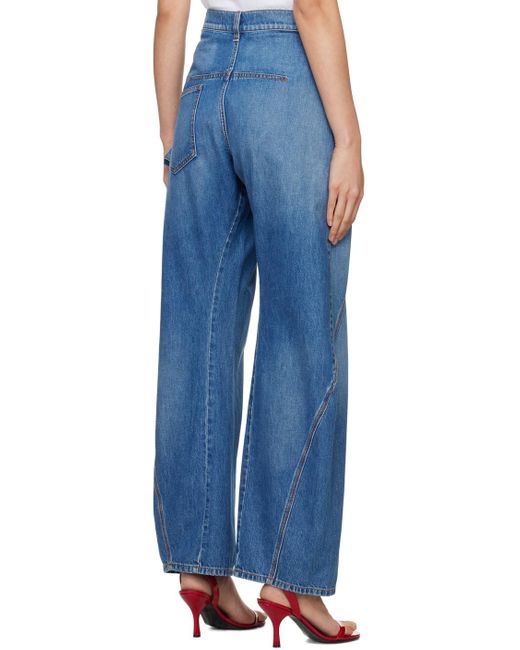 J.W. Anderson Blue Twisted Jeans