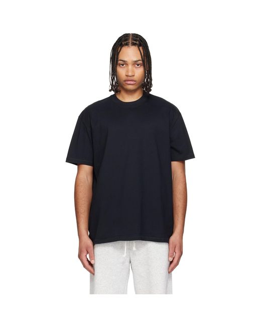 Skims Black Heavyweight Cotton Relaxed T-Shirt for men