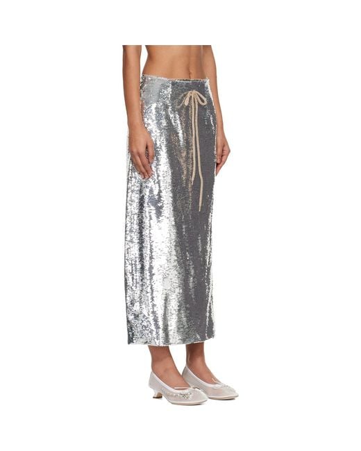 Simone Rocha Black Column Pencil Midi Skirt