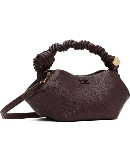 Ganni Brown Grained Mini Bou Bag