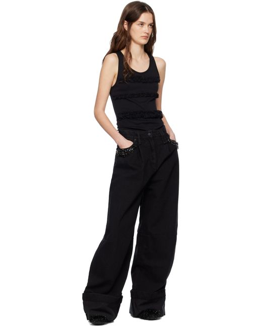 Simone Rocha ブラック Ruffle Frill タンクトップ Black